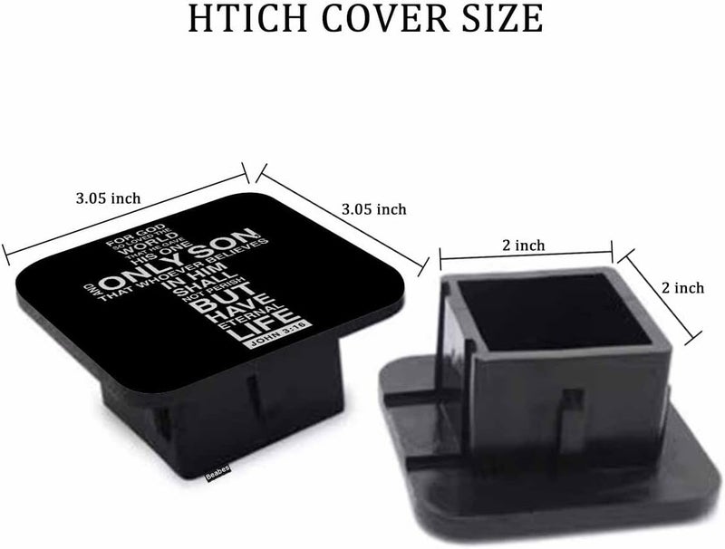 Beabes Christian Cross Hitch Tube Cover 2 Inch Holy Bible Verse Faith Cross Rubber Receiver Tube Hitch Plug for Cars, Square Hitch Box Cover Towing Hitch Plug Covers for Trucks - Image 2
